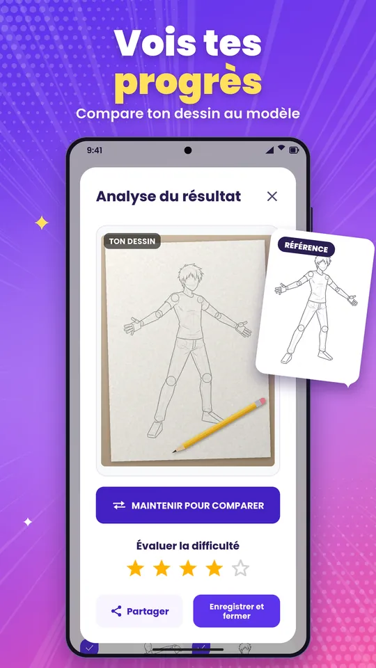 Vois tes progrès : compare ton dessin au modèle